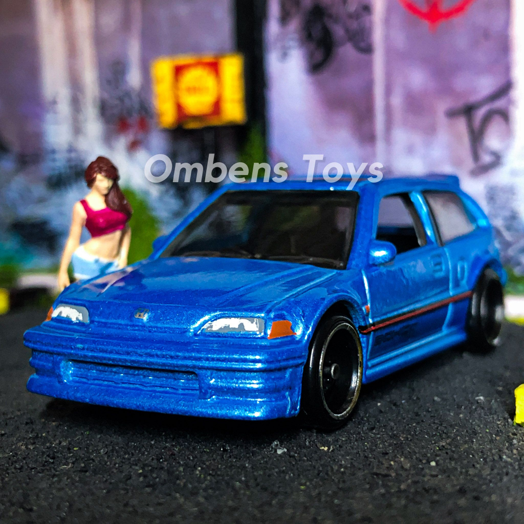 Hot Wheels 1990 Honda Civic EF Biru Kmart Edition Blue Loose