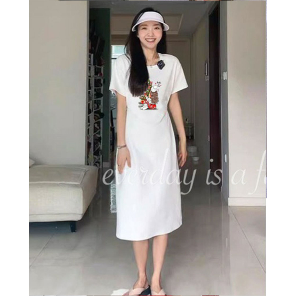 SP5 LONG WINTER GIRL XMASS: Dress Midi Casual Santai Natal Christmas dengan Gaya Korean Style, Bahan