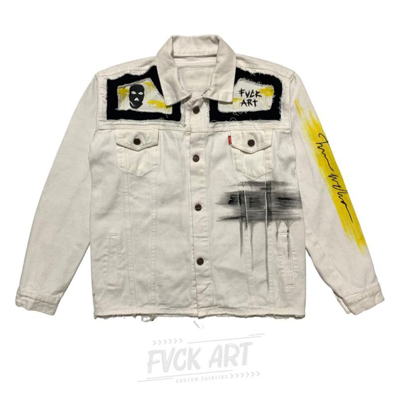 JACKET DENIM STOM // JAKET DENIM LUKIS // SPECIAL EDITION KOLABORASI TRIO MUHARAM