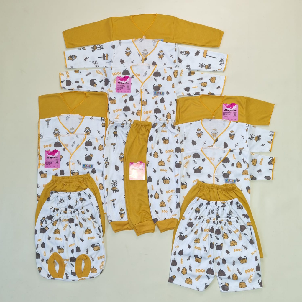 Baju bayi newborn 18pcs set panjang setelan baju bayi lengan pendek perlengkapan lahiran seri warna 