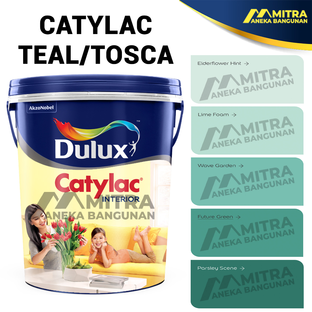 CAT TEMBOK DULUX CATYLAC INTERIOR 5 KG / DUSTY TOSCA TEAL