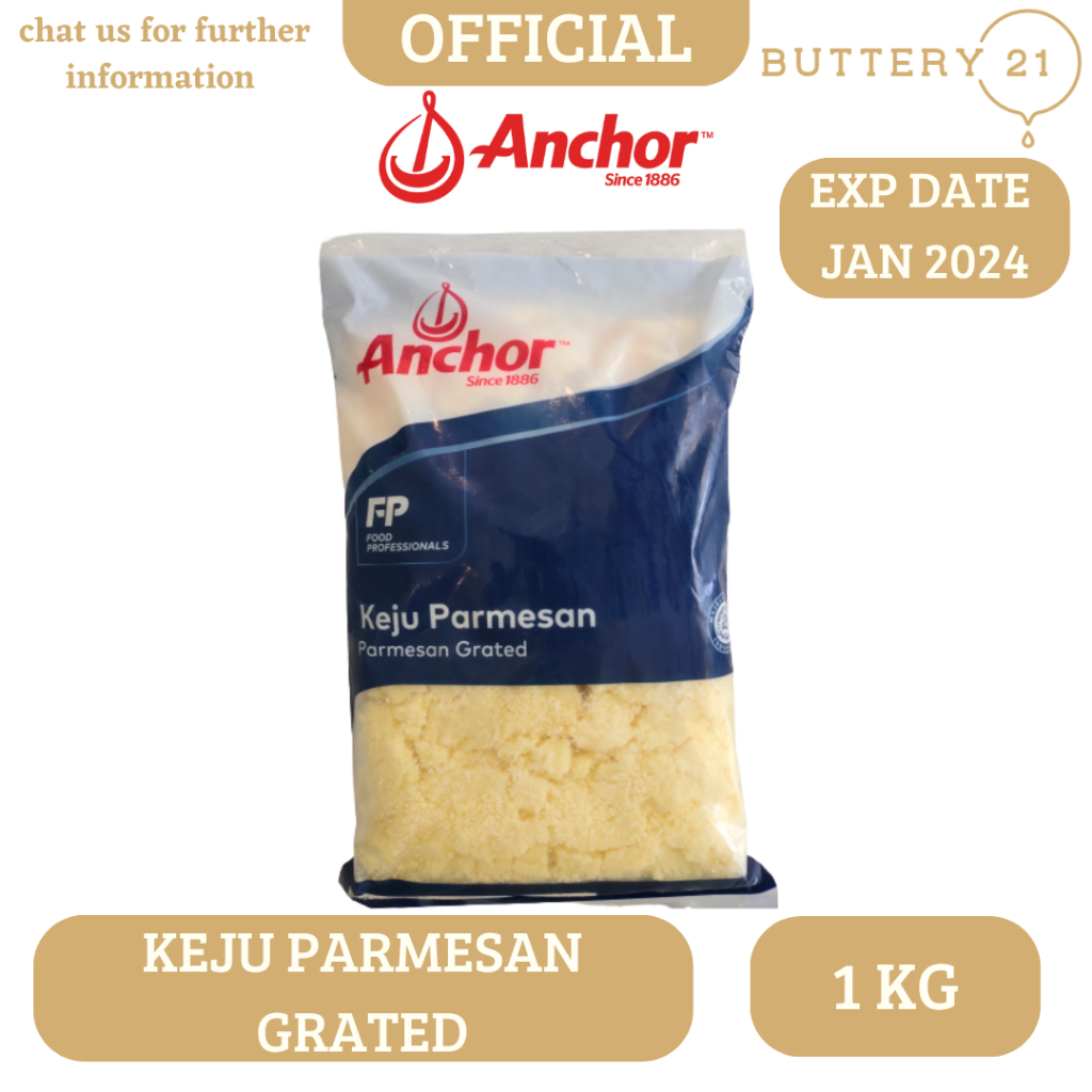 

ANCHOR PARMESAN CHEESE GRATED 1 KG / KEJU PARMESAN PARUT 1 KG