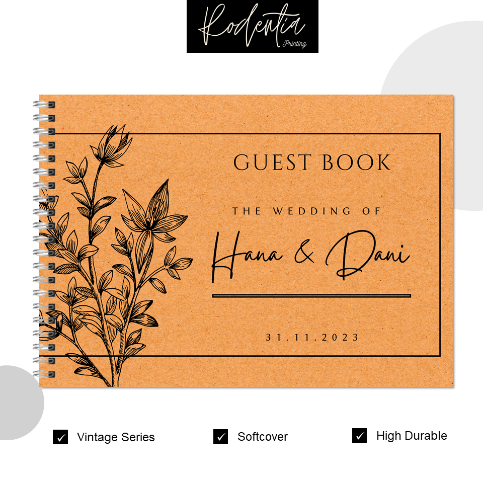 

Kualitas Premium Buku Tamu Guest Book Custom Vintage Penikahan Khitanan Soft Cover Bahan Tebal
