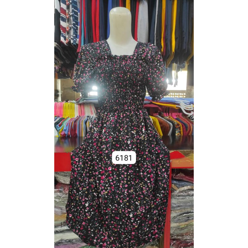 DASTER KERUT PENDEK/DASTER KERUT DADA BALI / ALL SIZE L WARNA RANDOM BAHAN RAYON MOTIF BUNGA SAKURA 
