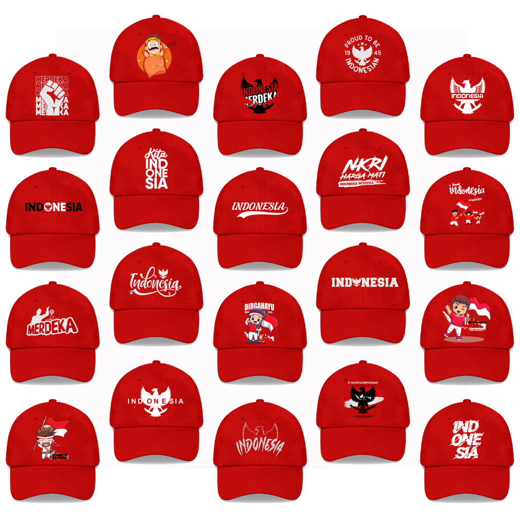 Topi Anak 17 Agustus / Topi Baseball HUT RI / Topi Agustusan / Topi Indonesia Dirgahayu Kemerdekaan 