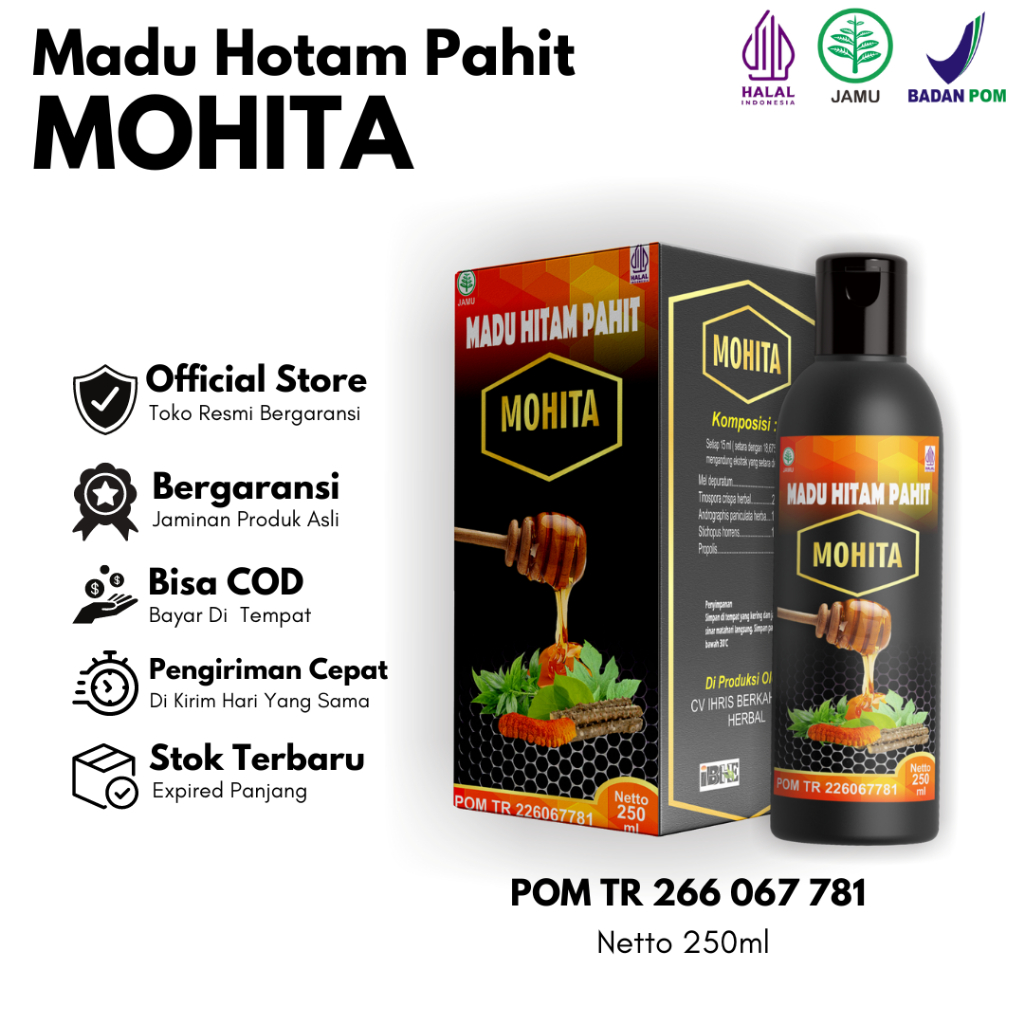 

Madu Hitam Pahit Plus Propolis