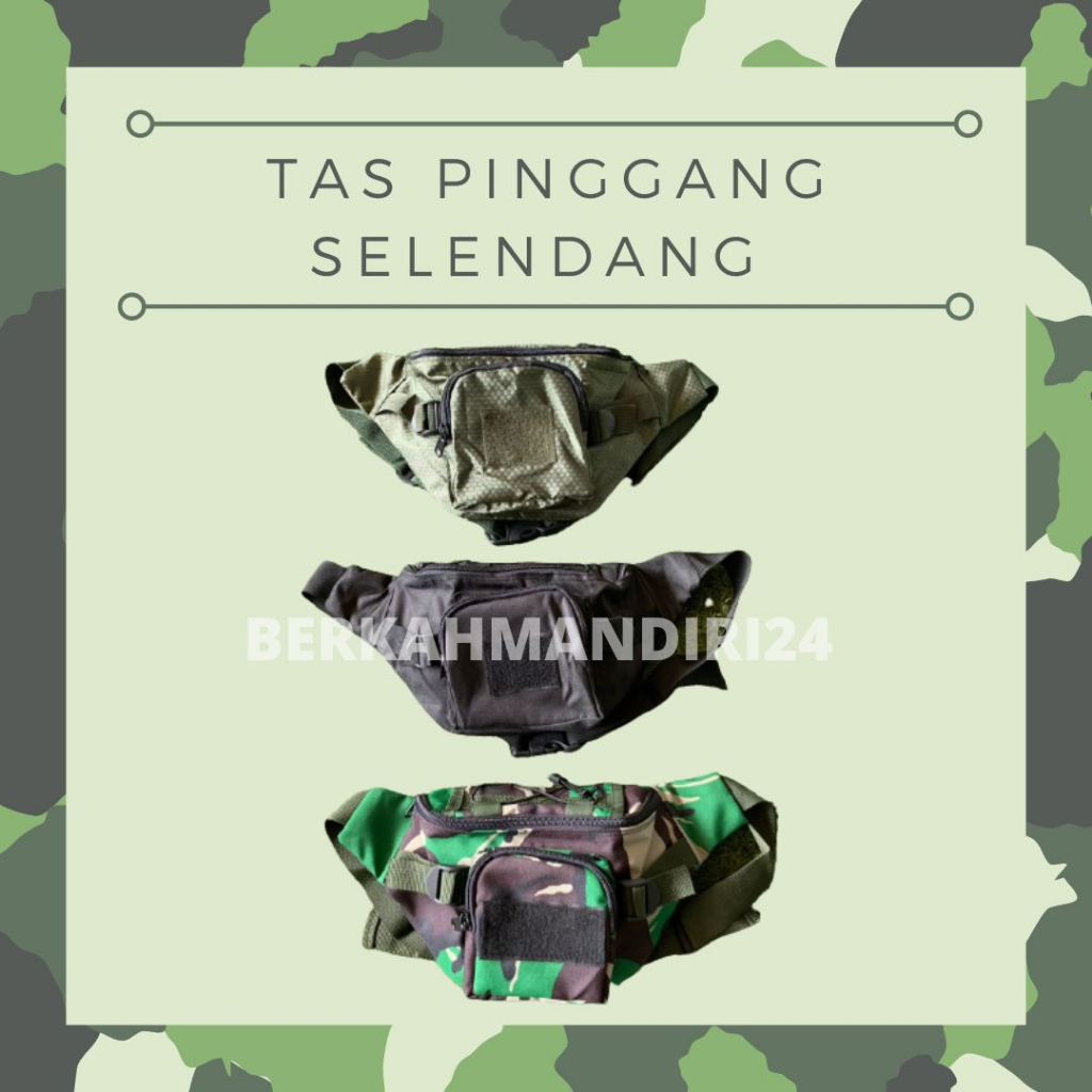 Tas Pinggang Selendang Pria TNI AD Militer Loreng Malvinas Cordura