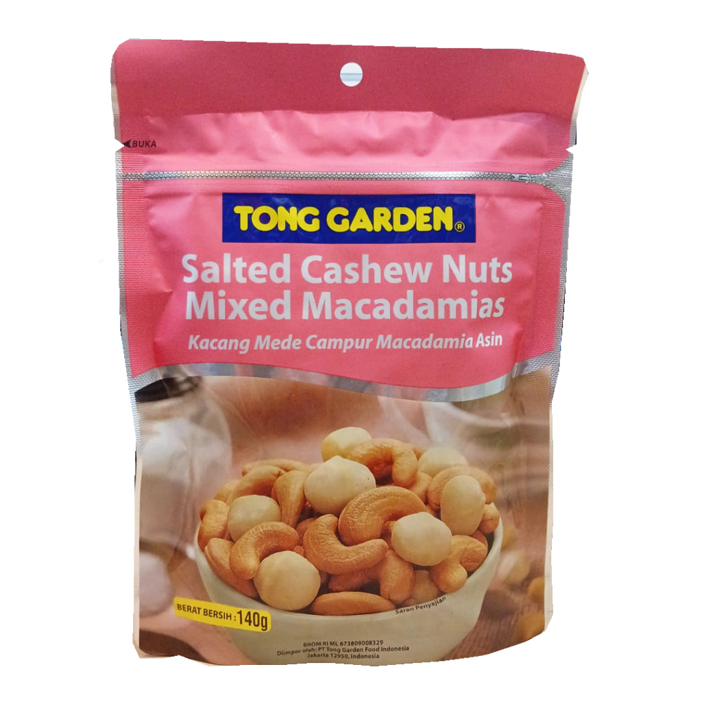 

TONG GARDEN SALTED CASHEW NUTS MIXED MACADAMIAS 140g