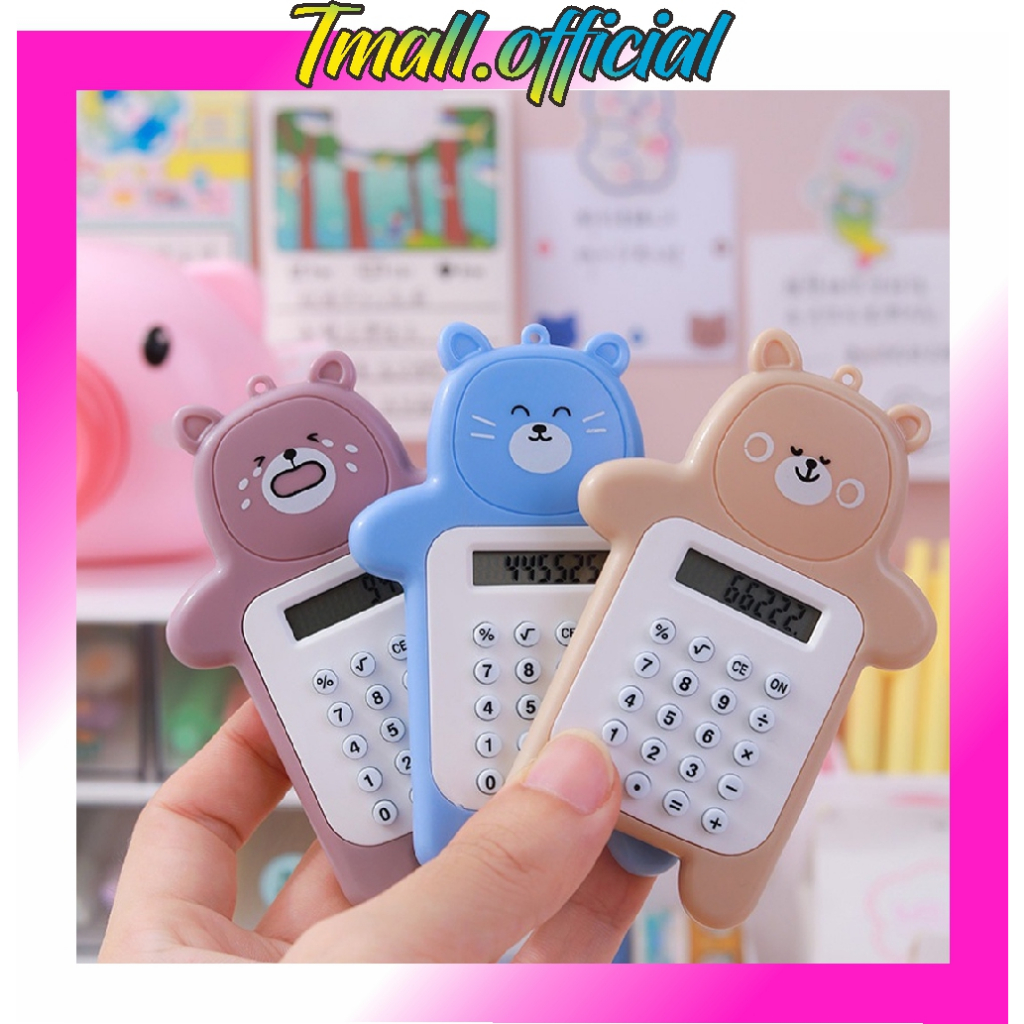 

❄ TMALL ❄ Calculator Mini Portable Motif Bear Kalkulator Portable Mini Beruang Kalkulator Unik Kalkulator 8 Digit Mini Portable Kalkulator Beruang Tombol Karet S088