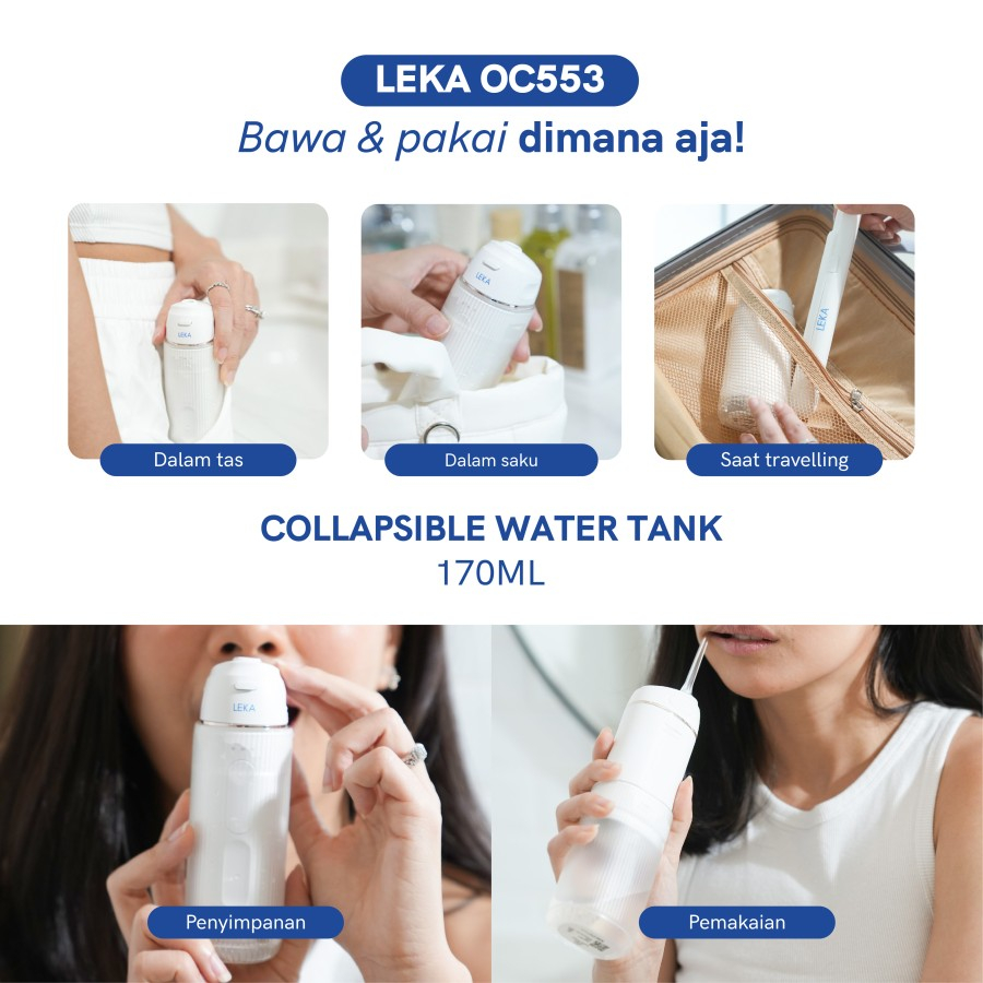 LEKA - POCKET Flosser Spray Pembersih Gigi Elektrik Dental Floss OC553