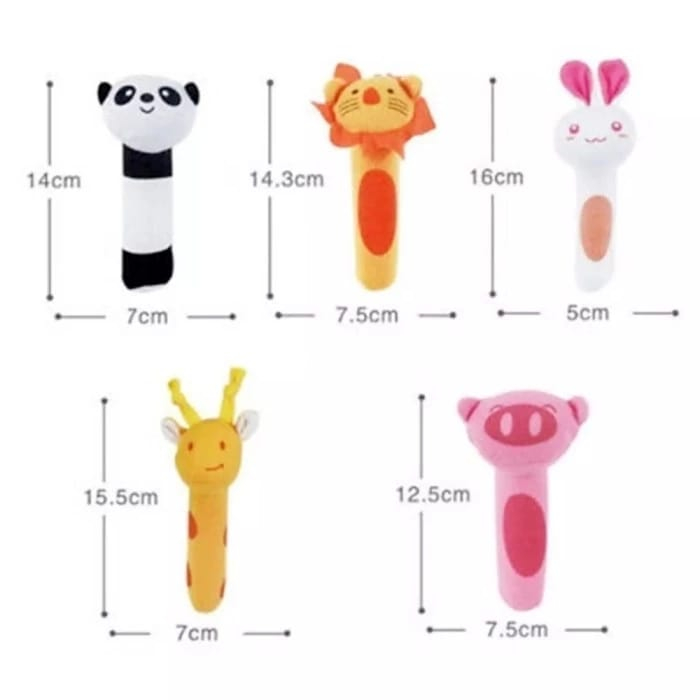 Rattle boneka hewan panda Mainan Bayi Anak Boneka Rattle Stick Animal Bunyi Mainan Boneka Tangan Bayi