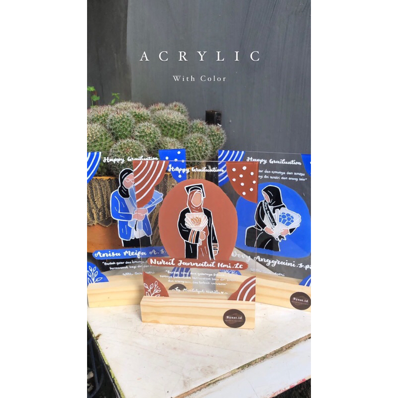 Gift Box Acrylic Ilustrasi | Acrylic Lettering | Acrylic Custom | Hampers Kado Unik | Kado Wisuda