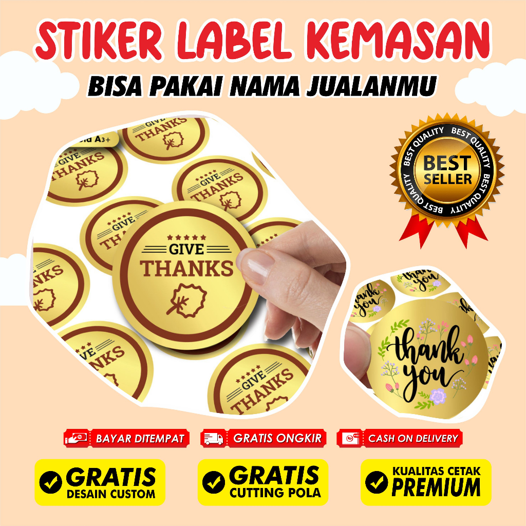 

CETAK STIKER LABEL KEMASAN A3 GOLD + CUTTING ( bulat, kotak, oval, custom )