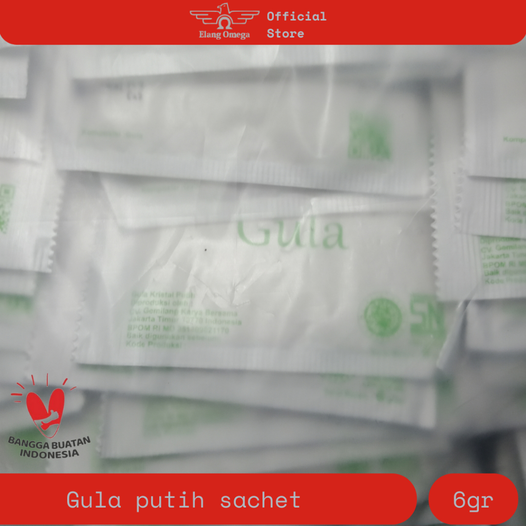

gula putih mini / gula pasir / gula sachet netto 6gr isi 1 pack 250pcs amenities hotel [250 pcs]