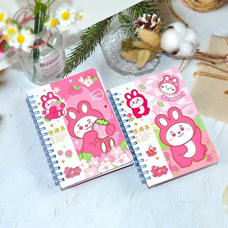 

A6 Cute mini coil notebook small diary rabbit happychild