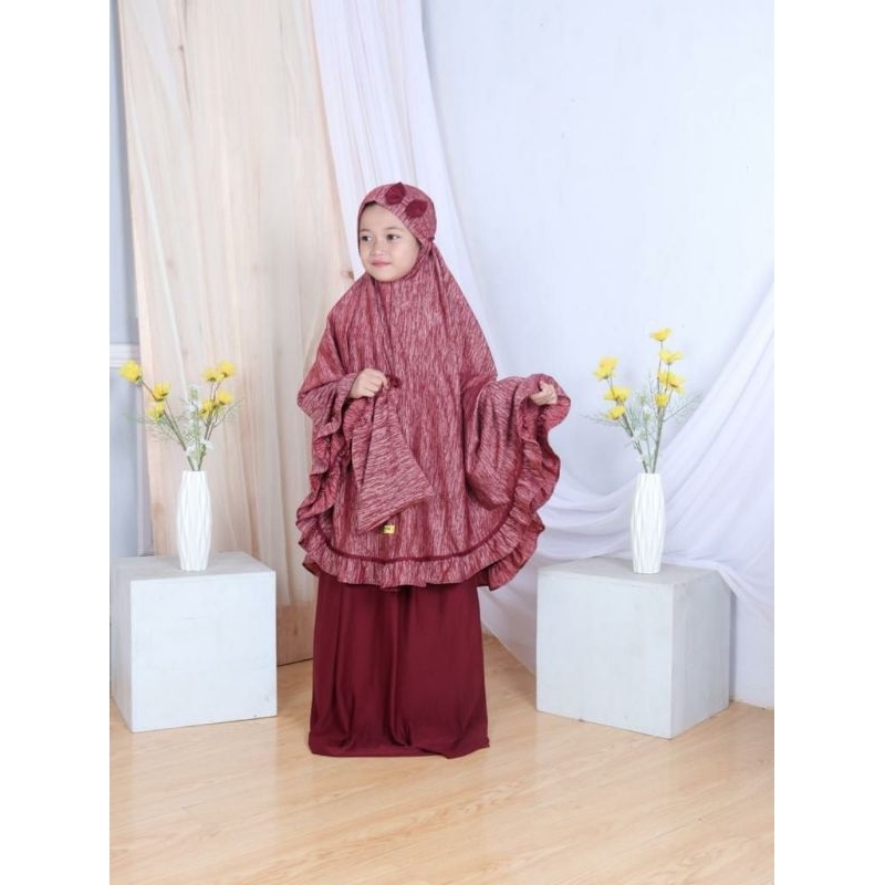 MUKENA ANAK 4-8TAHUN JERSEY PITA TALI by AZVHIRA