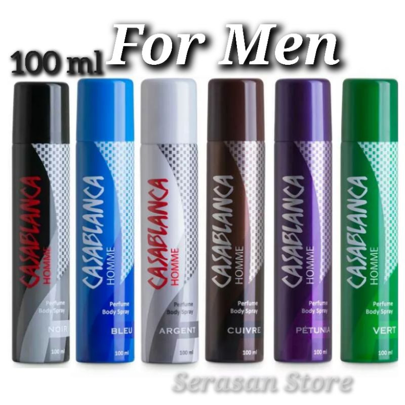 Casablanca Deodorant Body Spray Noir Petunia Vert Argent Bleu Cuivre Hitam Ungu Hijau Tua Silver Bir