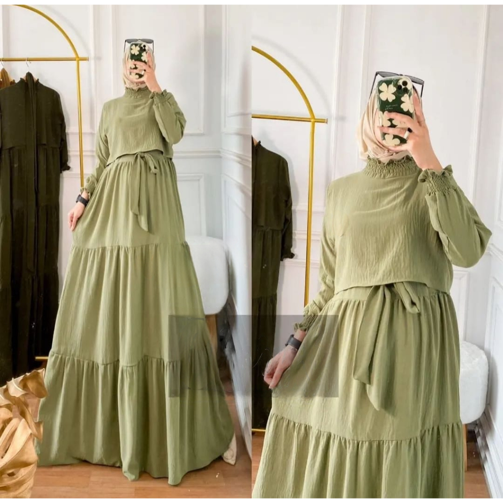 Gamis terbaru 2023 Cheryl Maxy gamis simple dan elegan gamis korea style remaja fashionable