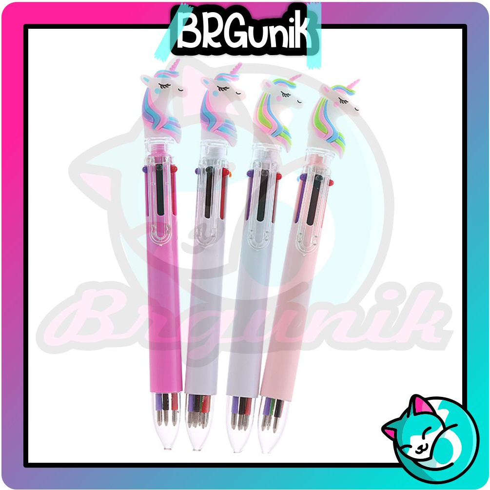 

BRGUNIK Pena Mekanik 6 Warna Pena Unicorn 6 Warna Pulpen Mekanik Karakter Unicorn Import S081