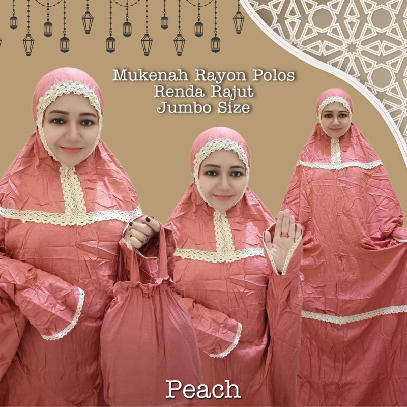 Mukenah Rayon Viscose Premium Polos Terusan Jumbo Size