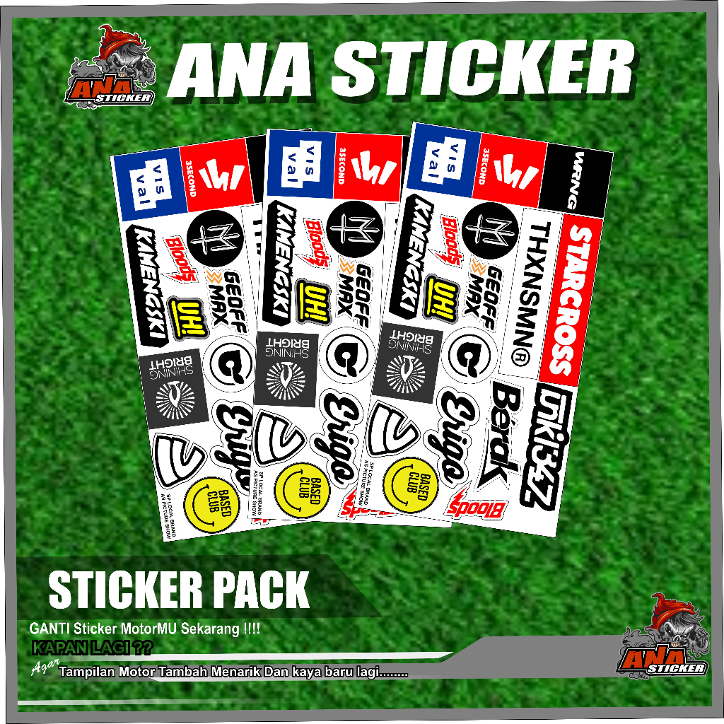 

Sticker Pack BRAND Lokal AESTETIK UNTUK HELM/LAPTOP/HP CUTTING STICKER