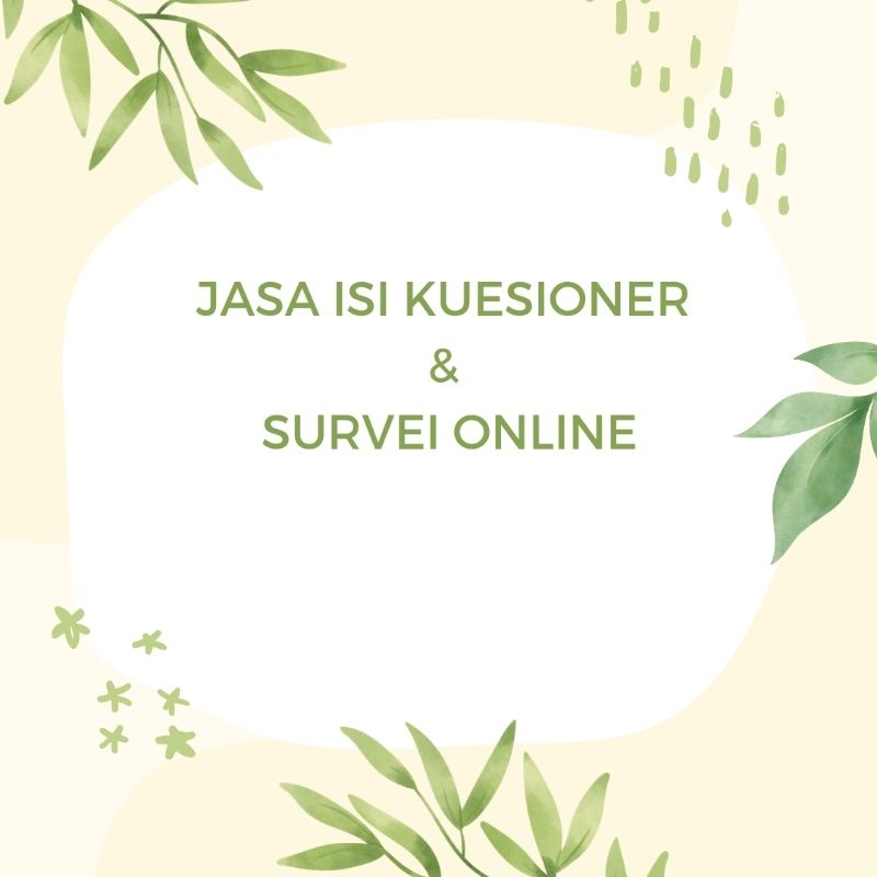 

JASA ISI KUESIONER MURAH