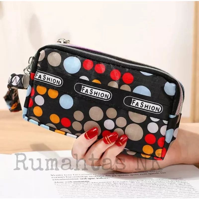 Dompet Wanita 3 Resleting Dompet Hp Dan Uang Pouch Multifungsi
