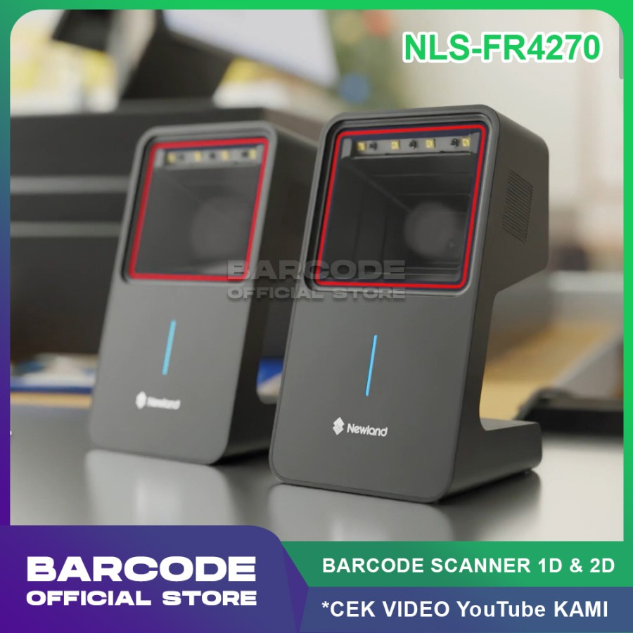 Newland FR-4270 Scanner Barcode Duduk 1D 2D Imager IP52 Scan Barang Ritel Swalayan Supermarket