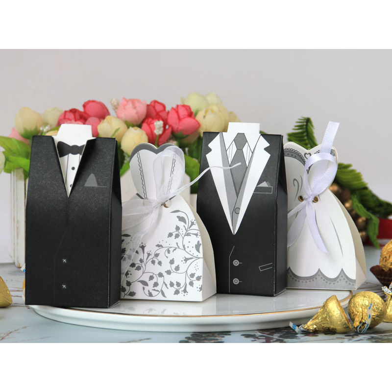

1 pasang box tuxedo dress wedding - kardus thanks gift wedding