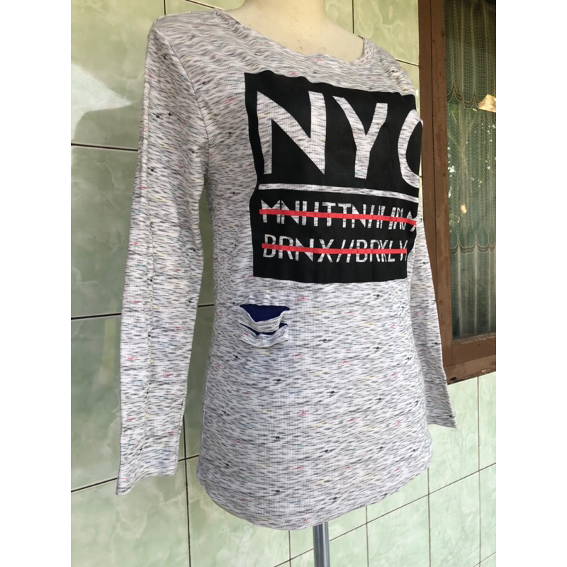 PRELOVED KAOS ROBEK WANITA LENGAN PANJANG