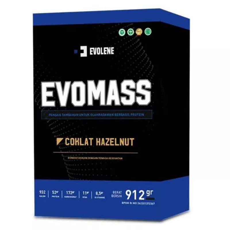 

EVOLENE EVOMASS GAINER 912 GRAM HALAL BPOM