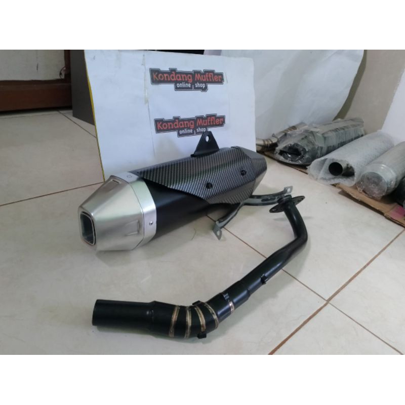KNALPOT STANDAR RACING VARIO 125/150 CC LEHER HITAM DOFT