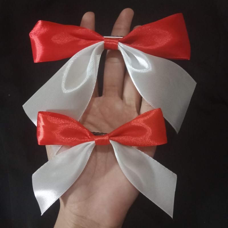 Jepitan Merah Putih Casual - Red White Casual Hairclip