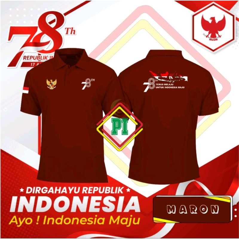 KAOS POLO (KERAH) DIRGAHAYU HUT RI KE 78 terbaru versi 5