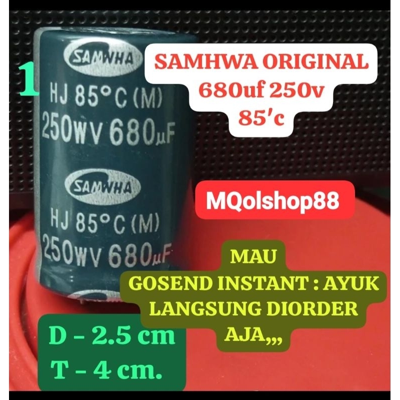 680uf 250v elco SAMHWA KAPASITOR 680UF250V