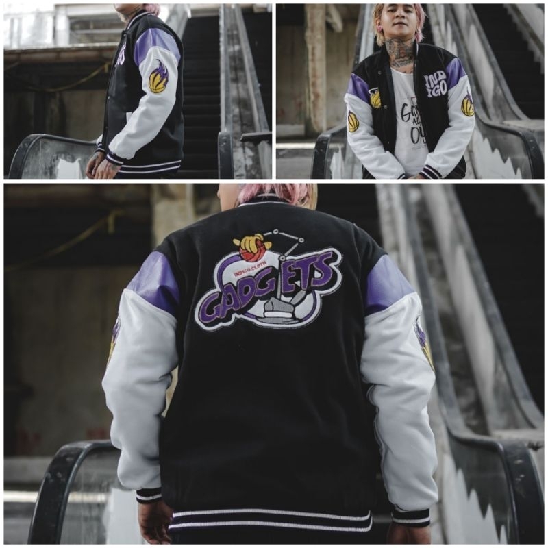 VARSITY JACKET INDIGO JAKET BASEBALL PRIA TERBARU JAKET MOTOR