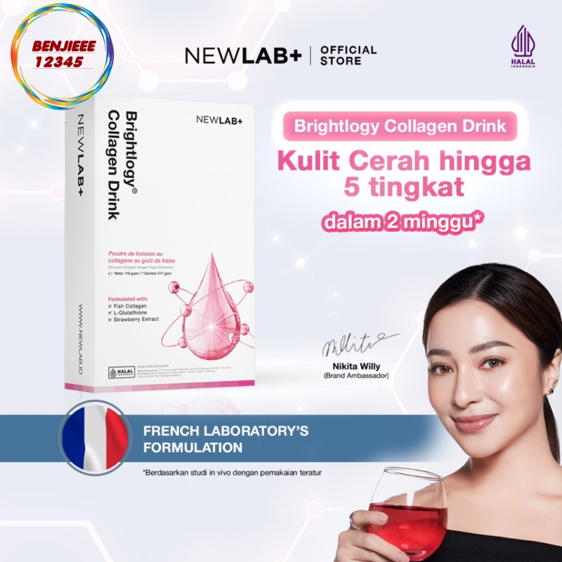 Newlab collagen drink 15 sachet Newlab+ Brightlogy kolagen dan gr gram minuman ori COLLAGEN BRIGHTLOGY powder drink 250gr 255gr 15sachet NEWLAB+ NEWLAB