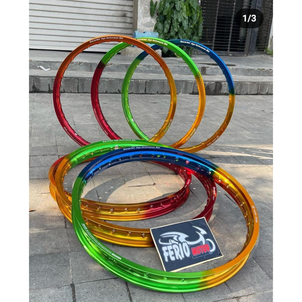 Velg Scarlet 140/140 Ring 17 Model 3Tone Lis Warna Ring 17 Satuan uk 140/140