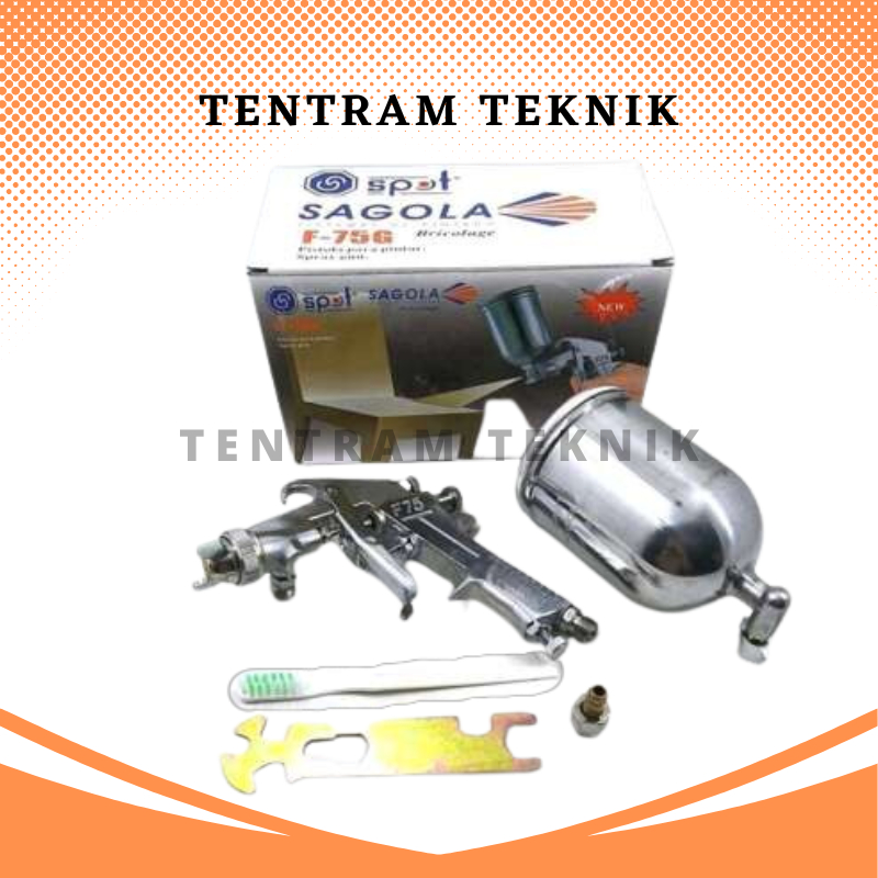 Spray Gun F-75 Sagola Spot Tabung 400 cc / Sagola Spray Gun Tabung Atas F-75 F 75 400mL Spraygun F75