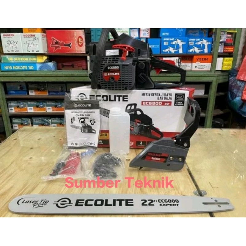 EC6800 MESIN CHAINSAW GERGAJI POTONG KAYU 22" 2 TAK ECOLITE EC 6800