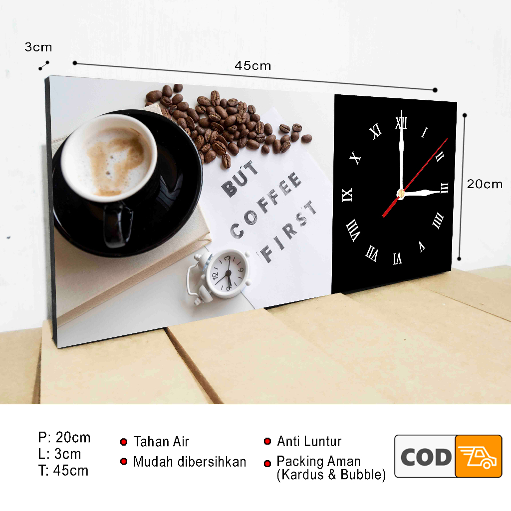 Jam Dinding Quotes Motivasi Hiasan Dinding Kafe Coffee Kopi