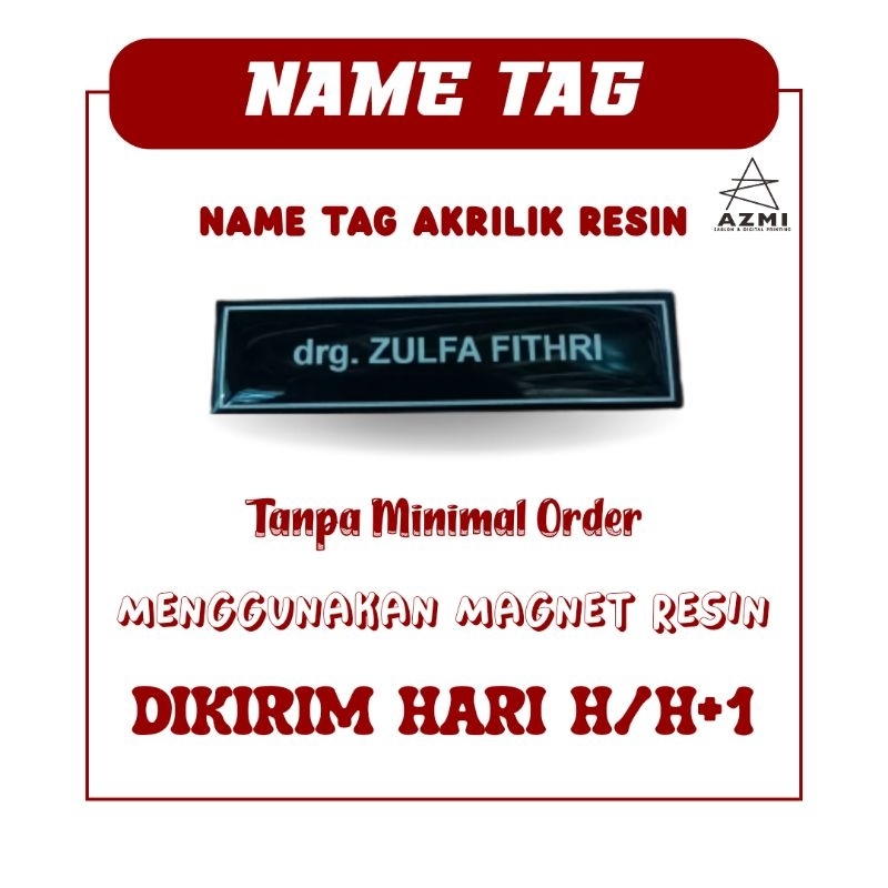 Name Tag Magnet / Name Tag Akrilik Magnet Resin