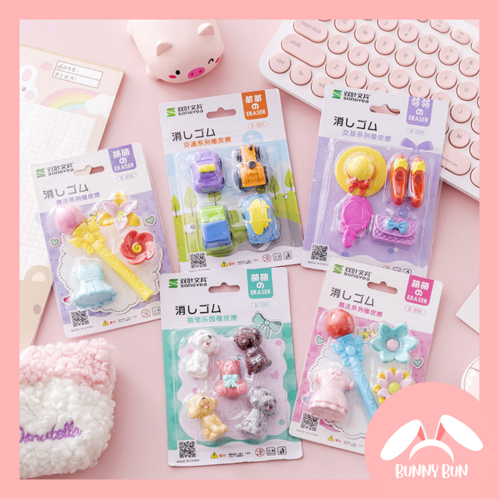 

/ Penghapus Karakter 4in1, Alat Tulis Lucu, Stationery