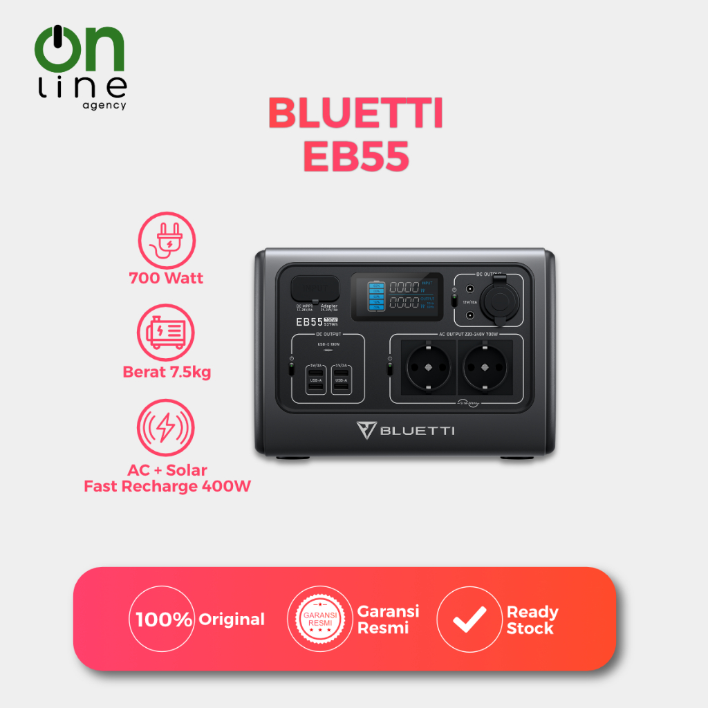 BLUETTI EB55 Portable Power Station | 700W 537Wh