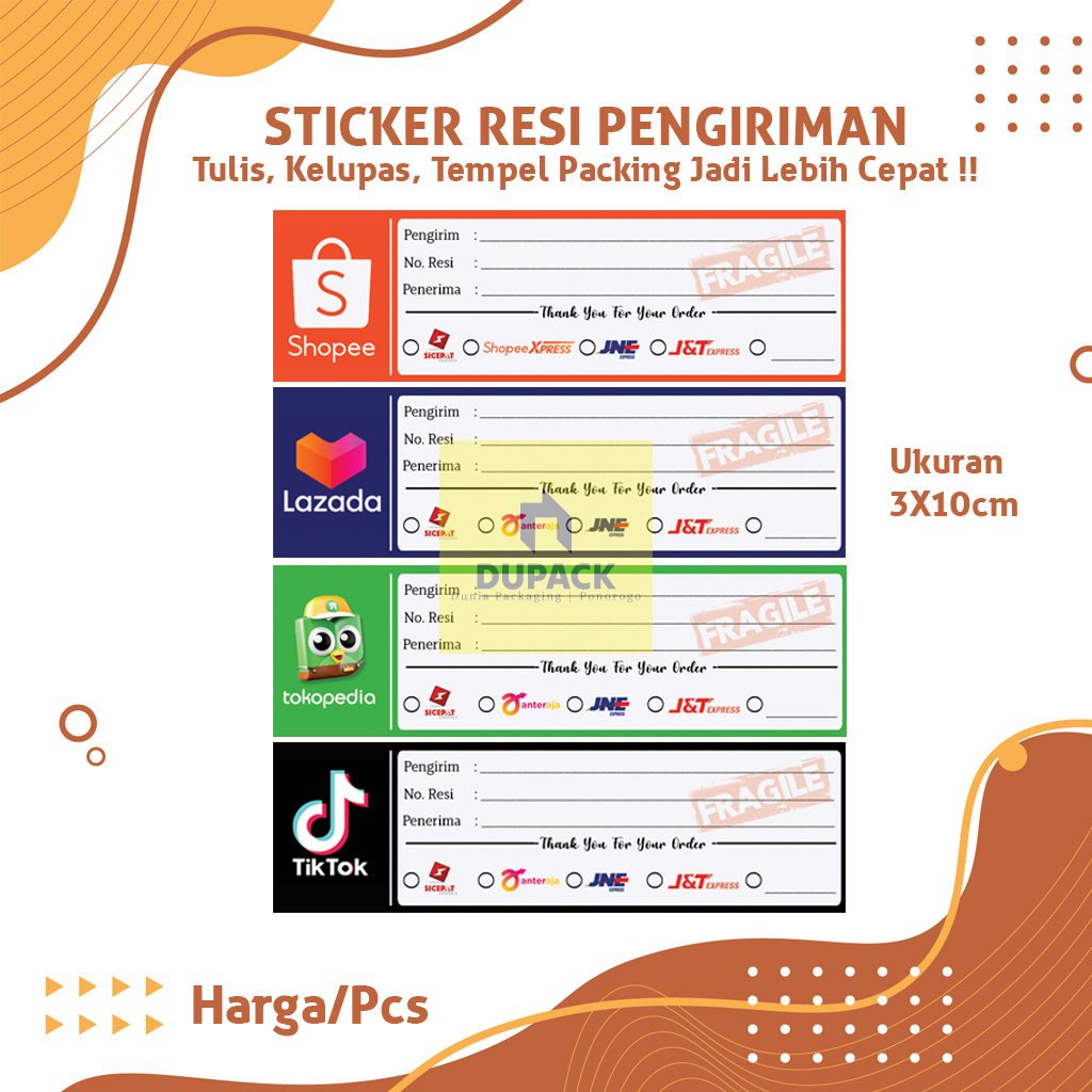 

Sticker Label Resi Pengiriman Olshop Grosir Dan Ecer 3x10