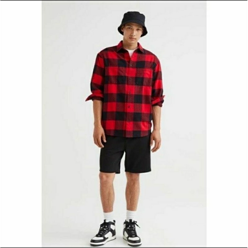 Preloved Kemeja Flannel Lengan Panjang Pria HNM Original Store