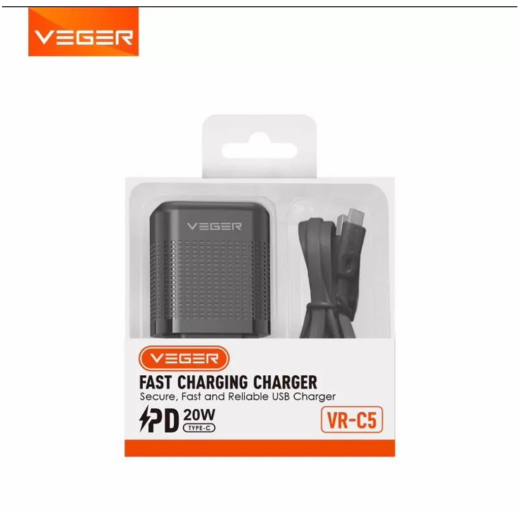 Travel Charger VEGER VR-C5 Fast Charger PD20W / Charger VEGER FAST CHARGER PD20W
