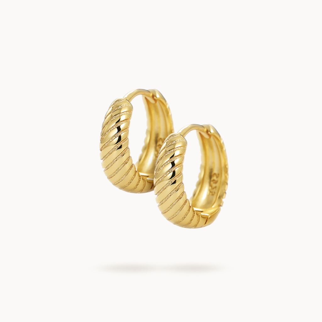 ANDALL - Nate Hoops [925 Sterling Silver with 18K Gold Aksesoris Wanita] (Anting Emas S925)