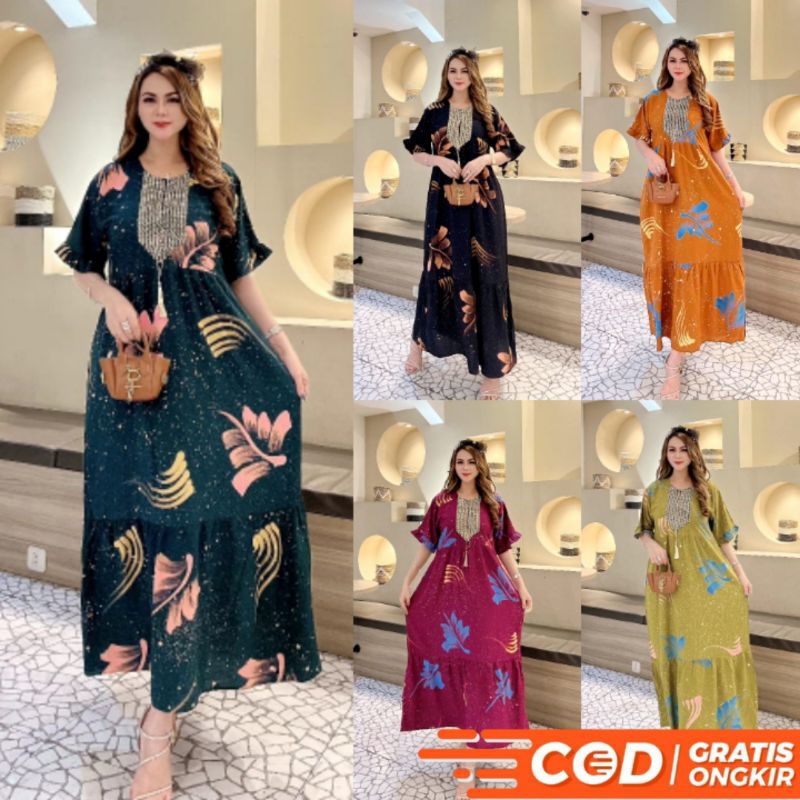 (COD) DRESS KOREAN STYLE  NAQILA RENDA SULTAN DASTER KEKINIAN BUSUI BUMIL RESLETING DEPAN Daster Mur