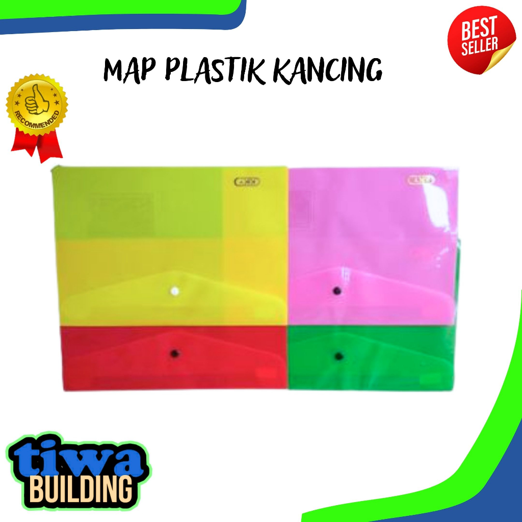 

MAP PLASTIK DENGAN KANCING KIKY ANEKA WARNA SIZE F4/FOLIO